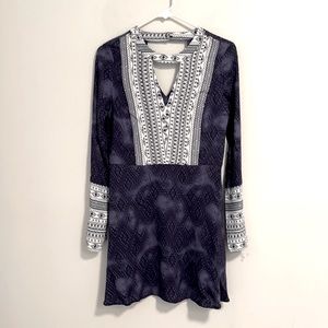 Vintage Havana blue dress boho beach casual relaxed pool vacation